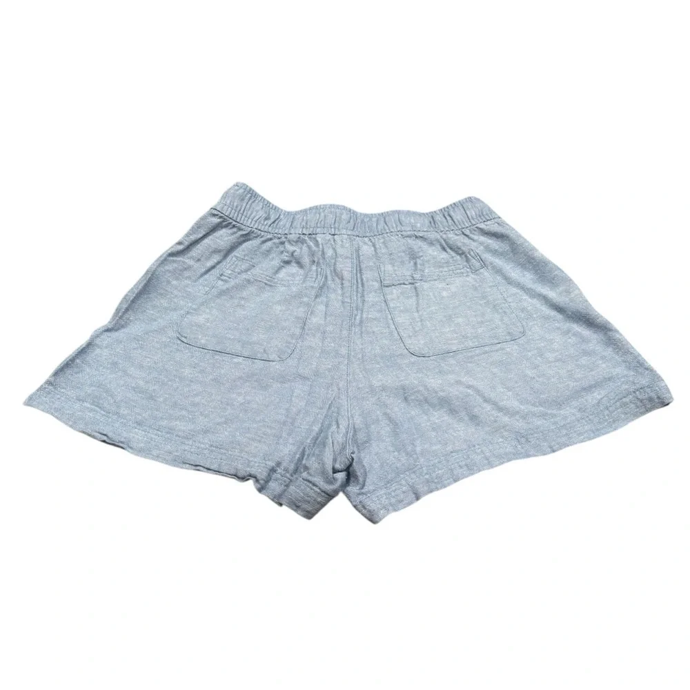 Women's Light Blue Linen Elastic Waist Casual Shorts Womens xs